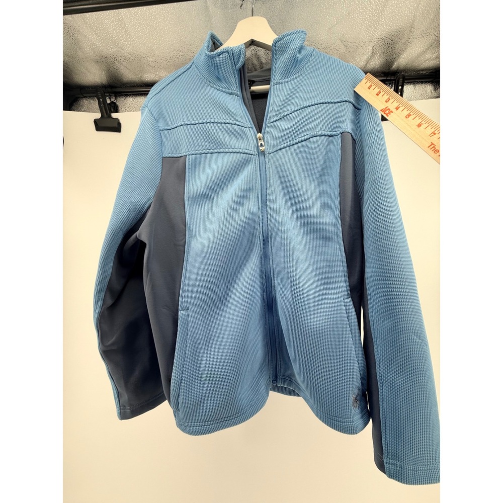 Spyder Womens XL Full Zip Waffle Knit Fleece Jacket Blue SPFED015-450